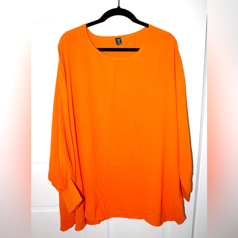 Shein curve orange blouse